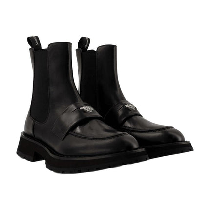 Worker Punk Ankle Boots - Alexander Mcqueen - Black/White - Leather