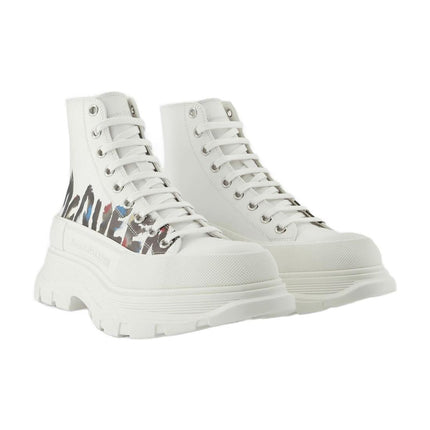 Tread Slick Sneakers - Alexander Mcqueen - White/Logo Multi - Canva