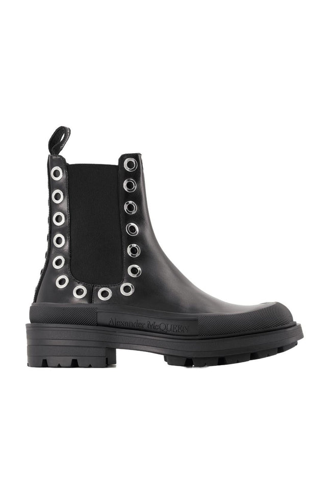 Tread Slick Ankle Boots - Alexander Mcqueen - Black/White - Leather