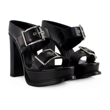 Leath S.Leath Sandalen - ALexander Mcqueen - Leder - Schwarz/Silber