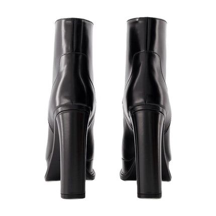 Stiefeletten 120 Mm - Alexander Mcqueen - Leder - Schwarz