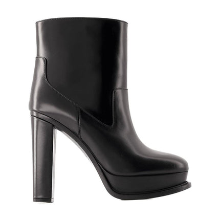 Stiefeletten 120 Mm - Alexander Mcqueen - Leder - Schwarz