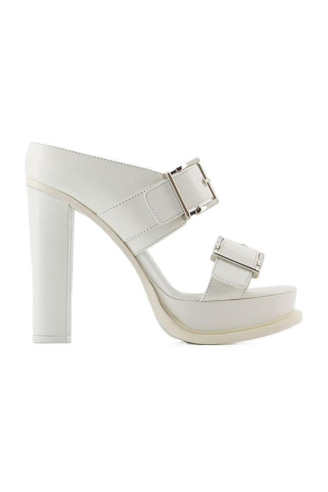 Leath S.Leath Sandalen - Alexander Mcqueen - Leder - Elfenbein/Silber