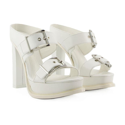 Leath S.Leath Sandalen - Alexander Mcqueen - Leder - Elfenbein/Silber