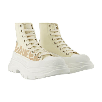 Tread Slick Sneakers - Alexander Mcqueen - Black/White - Leather