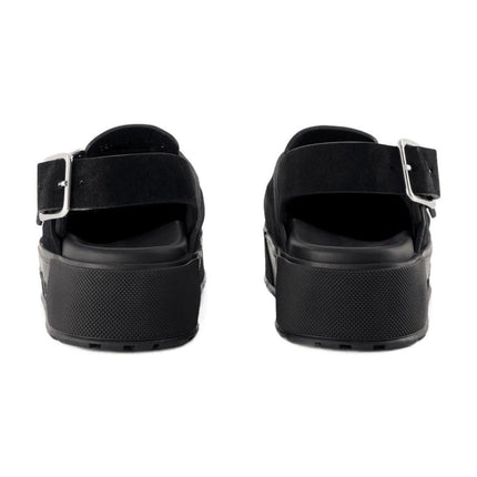 Mount Slick Sandals - Alexander Mcqueen - Black/Silver - Leather