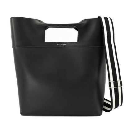 The Square Bow Ns Handbag - Alexander Mcqueen -  Black - Leather