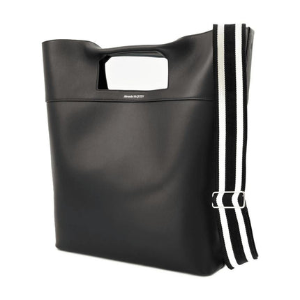The Square Bow Ns Handbag - Alexander Mcqueen -  Black - Leather