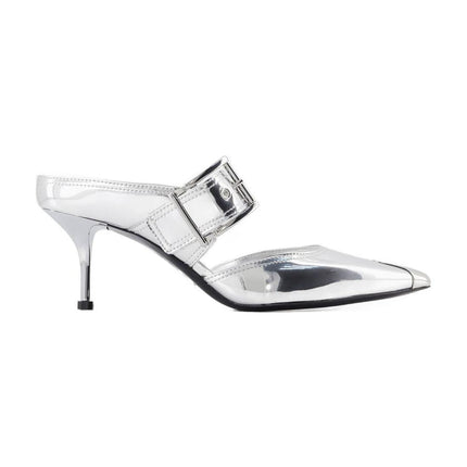 Mules Mit Punk-Schnalle - Alexander Mcqueen - Leder - Silber