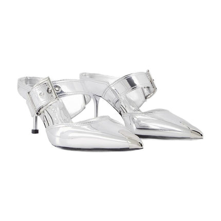 Mules Mit Punk-Schnalle - Alexander Mcqueen - Leder - Silber