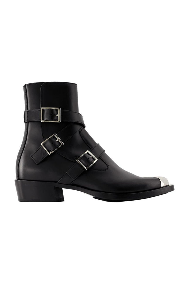 Punk Stiefeletten - Alexander Mcqueen - Leder - Schwarz/Silber