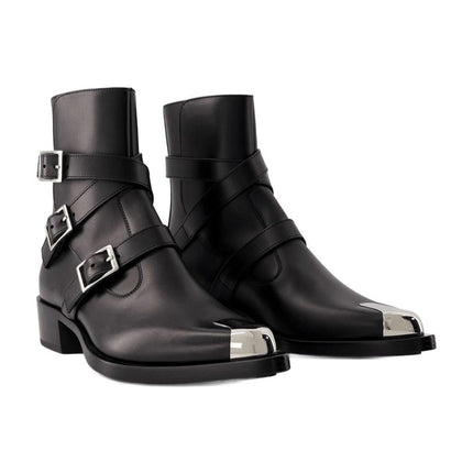 Punk Stiefeletten - Alexander Mcqueen - Leder - Schwarz/Silber