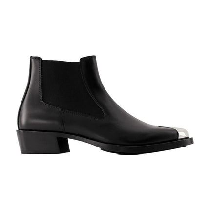 Chelsea-Boots - Alexander Mcqueen - Leder - Schwarz/Silber
