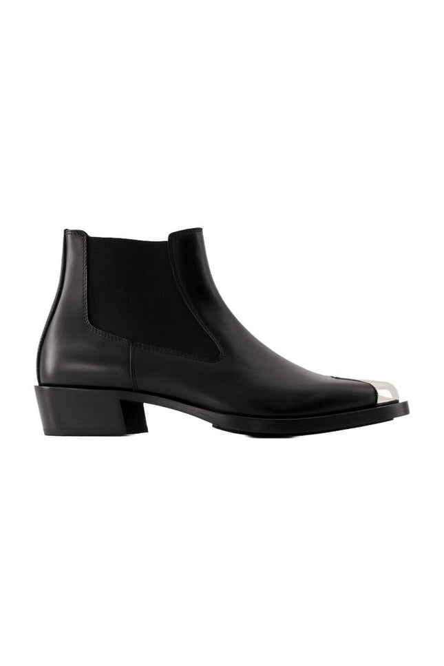 Chelsea-Boots - Alexander Mcqueen - Leder - Schwarz/Silber
