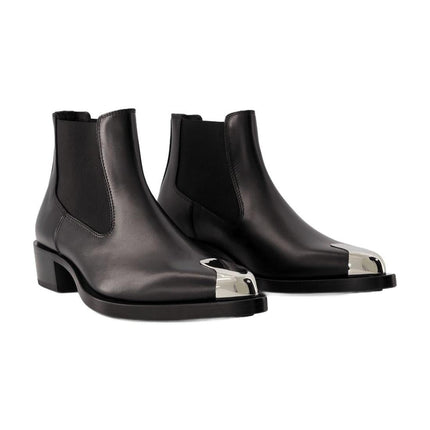 Chelsea-Boots - Alexander Mcqueen - Leder - Schwarz/Silber