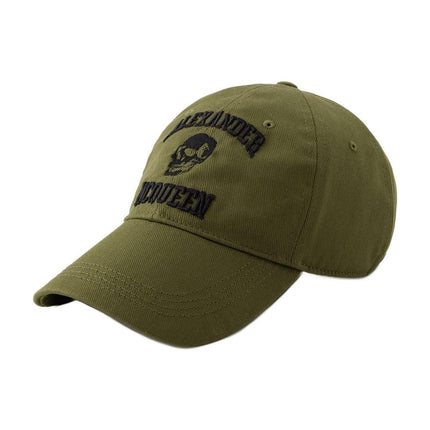 Skull Varsity Cap - Alexander Mcqueen - Baumwolle - Khaki/Schwarz