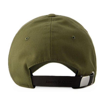 Skull Varsity Cap - Alexander Mcqueen - Baumwolle - Khaki/Schwarz