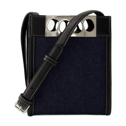 Tasche Mini Tote - Alexander Mcqueen - Leder - Denim/Schwarz