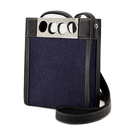 Tasche Mini Tote - Alexander Mcqueen - Leder - Denim/Schwarz