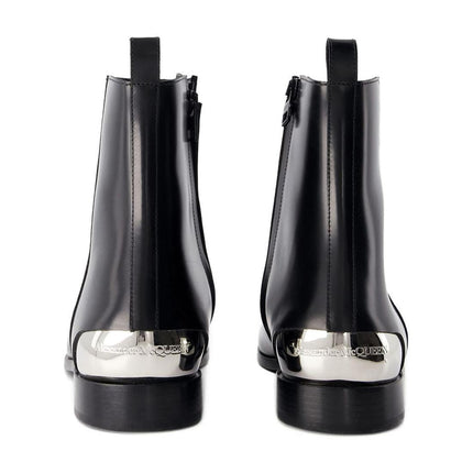 Metal Heel Stiefeletten - Alexander McQueen - Leder - Schwarz/Silber