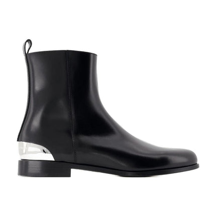Metal Heel Stiefeletten - Alexander McQueen - Leder - Schwarz/Silber
