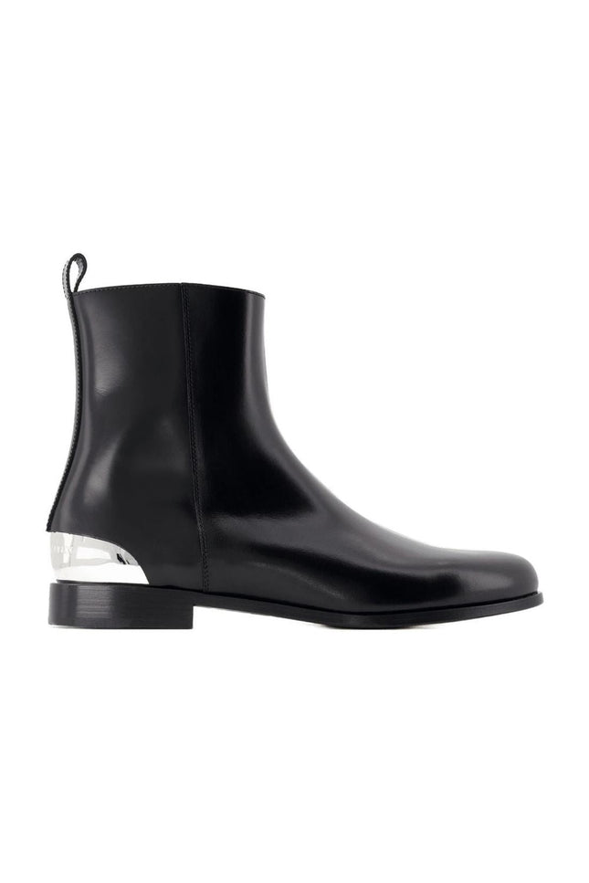 Metal Heel Stiefeletten - Alexander McQueen - Leder - Schwarz/Silber