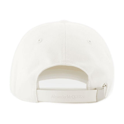 Skull Lo Varsity Cap - Alexander McQueen - Baumwolle - Weiß