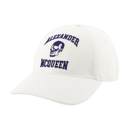 Skull Lo Varsity Cap - Alexander McQueen - Baumwolle - Weiß