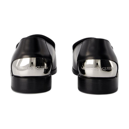 Metal Heel Mokassins - Alexander McQueen - Leder - Schwarz/Silber