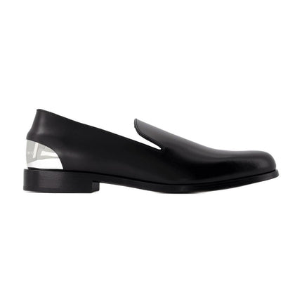 Metal Heel Mokassins - Alexander McQueen - Leder - Schwarz/Silber