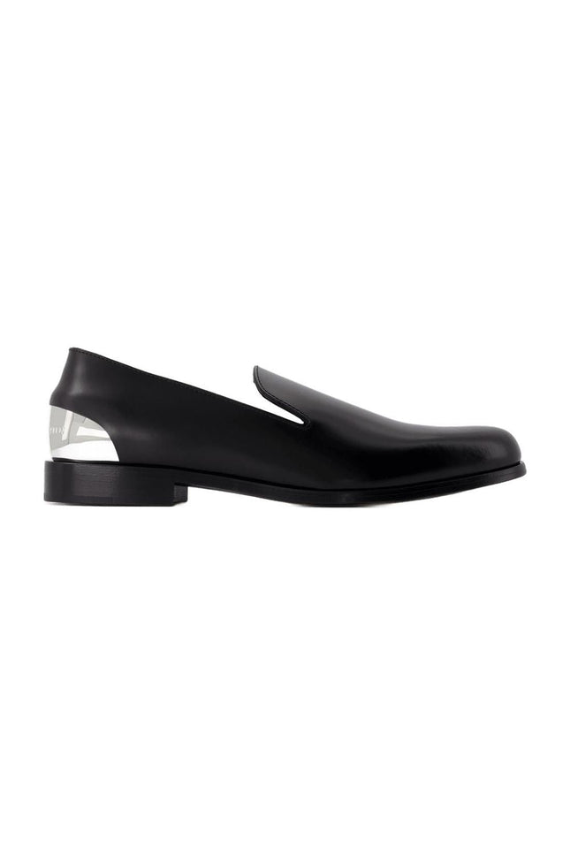 Metal Heel Mokassins - Alexander McQueen - Leder - Schwarz/Silber