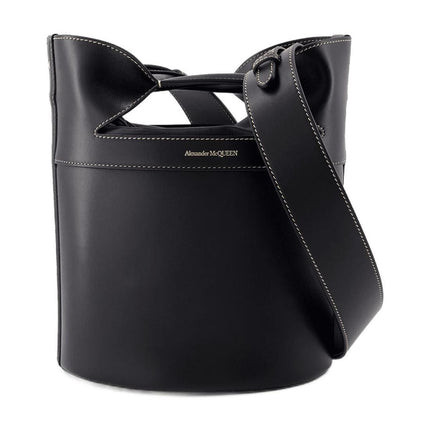 The Bucket Bow Schultertasche - Alexander McQueen - Leder - Schwarz