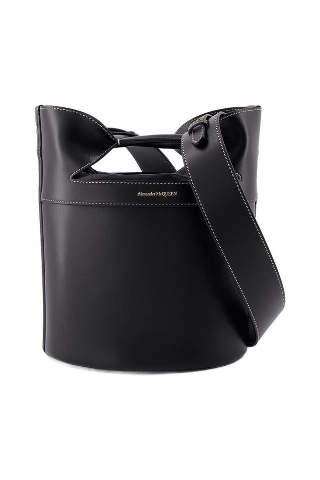 The Bucket Bow Schultertasche - Alexander McQueen - Leder - Schwarz