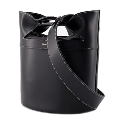 The Bucket Bow Schultertasche - Alexander McQueen - Leder - Schwarz