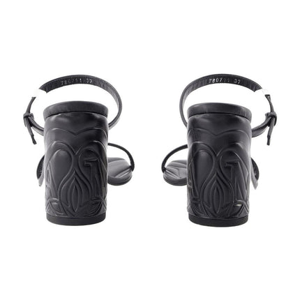 Seal Fersen-Sandalen - Alexander McQueen - Leder - Schwarz/Silber