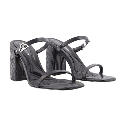 Seal Fersen-Sandalen - Alexander McQueen - Leder - Schwarz/Silber