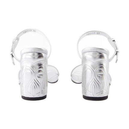 Seal Sandalen mit Absatz - Alexander McQueen - Leder - Silber