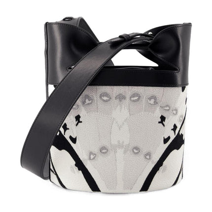 The Bucket Bow Schultertasche - Alexander McQueen - Leder - Weiß