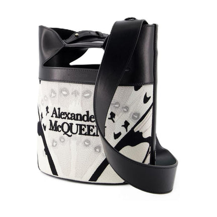 The Bucket Bow Schultertasche - Alexander McQueen - Leder - Weiß