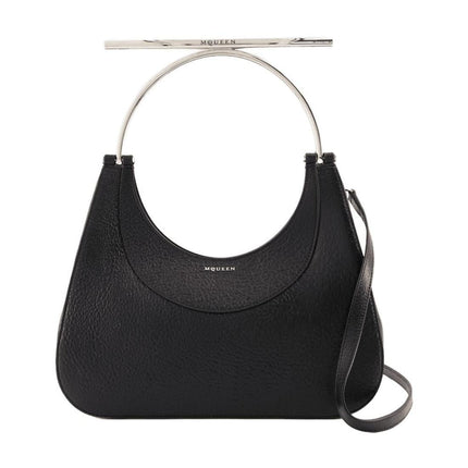 Cross Bar Handtasche - Alexander McQueen - Leder - Schwarz/Silber