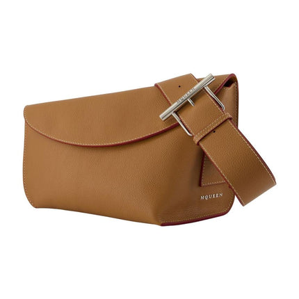 T-Schultertasche T Bar Sling Large - Alexander McQueen - Leder - Braun