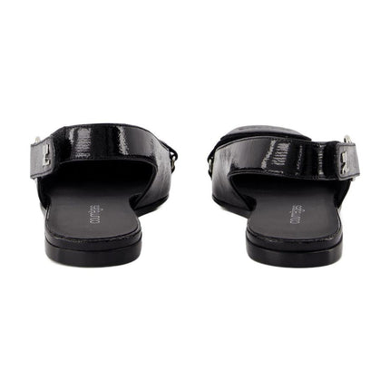 Sling Back Racer Vinyl - Courreges - Leder - Schwarz