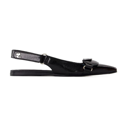 Sling Back Racer Vinyl - Courreges - Leder - Schwarz
