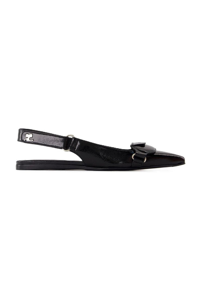 Sling Back Racer Vinyl - Courreges - Leder - Schwarz