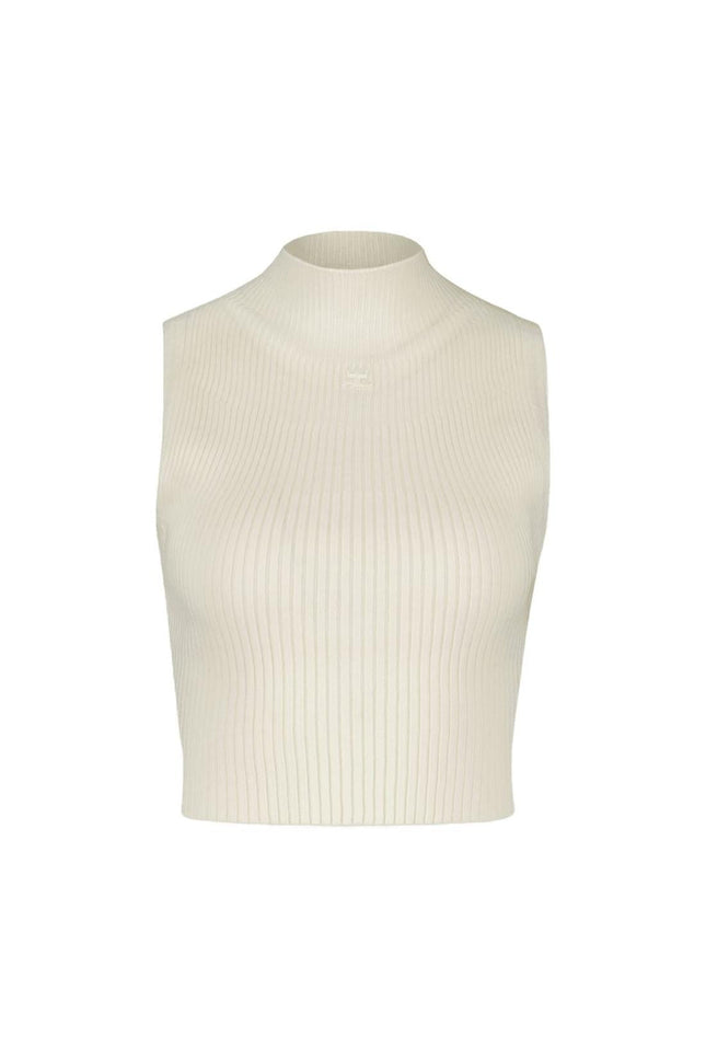 Mockneck T-Shirt - Courreges - Baumwolle - Weiß