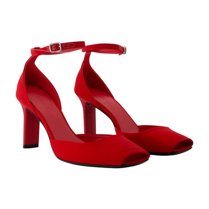 Peep Toe Pumps - Courreges - Jersey - Rot