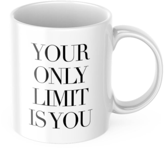 Tasse Motivation "Your Only Limit Is You" Arbeit Kaffee Büro Geschenk