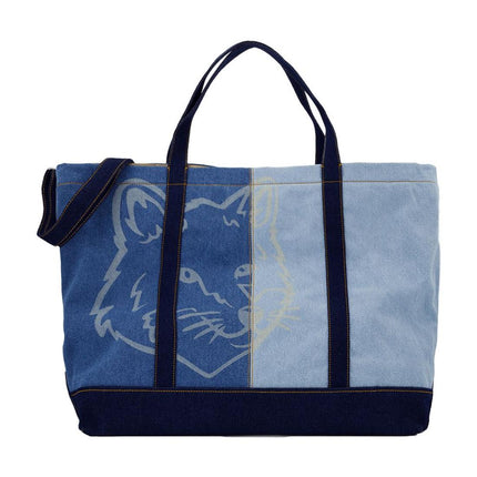 Fox Head Weekender Cabas - Maison Kitsune - Denim - Blau