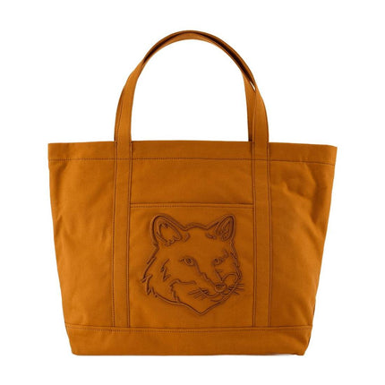 Fox Head Large Cabas - Maison Kitsune - Baumwolle - Braun