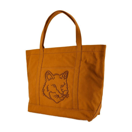 Fox Head Large Cabas - Maison Kitsune - Baumwolle - Braun